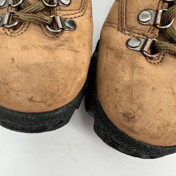 Vintage 90s Timberland Hiking Boots Womens 8 M Tan Brown Nubuck Leather Chunky - Picture 9 of 11